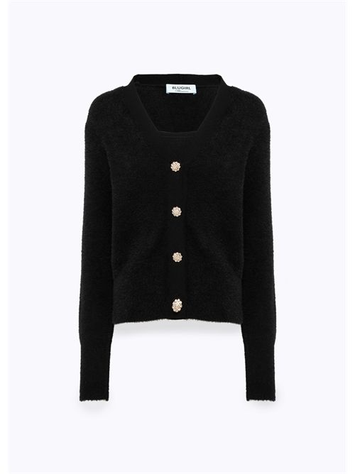 Cardigan e top in filato effetto pelliccia BLUGIRL BLUMARINE | RF5235MA39R/22222